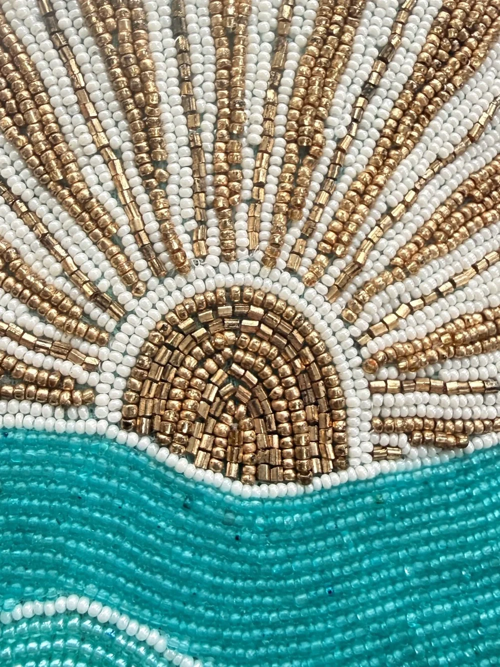 Bamboo Trading Company Rising Sun Beaded Crossbody Phone Bag‎ Turquoise Beach